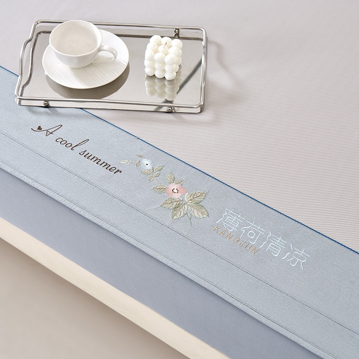 91家纺网 家纺一手货源 找家纺 小牛席业 2026春夏新款双PE高凉感-薄荷清凉冰丝席席子凉席-床笠款 香槟