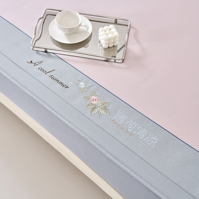 91家纺网 家纺一手货源 找家纺 小牛席业 2026春夏新款双PE高凉感-薄荷清凉冰丝席席子凉席-床笠款 粉色