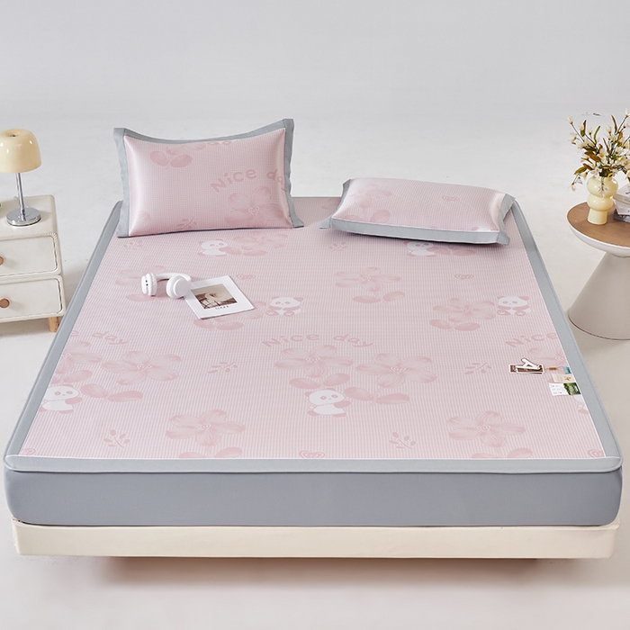 91家纺网 家纺一手货源 找家纺 （总）小牛席业 2026新款胖达凉感提花冰丝席席子凉席-床笠款