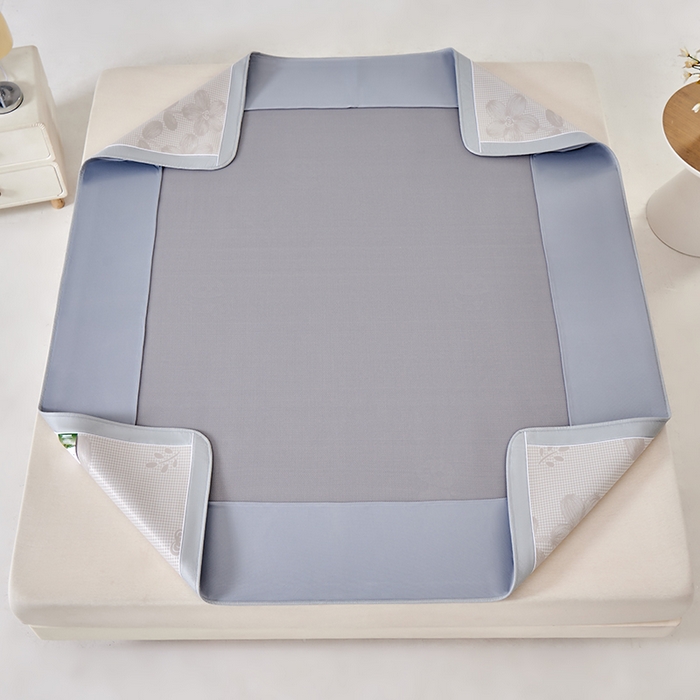 91家纺网 家纺一手货源 找家纺 小牛席业 2026新款胖达凉感提花冰丝席席子凉席-床笠款 香槟