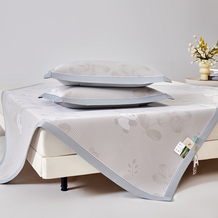 91家纺网 家纺一手货源 找家纺 （总）小牛席业 2026新款胖达凉感提花冰丝席席子凉席