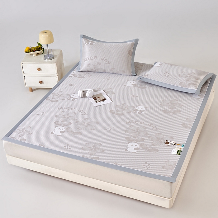 91家纺网 家纺一手货源 找家纺 （总）小牛席业 2026新款胖达凉感提花冰丝席席子凉席