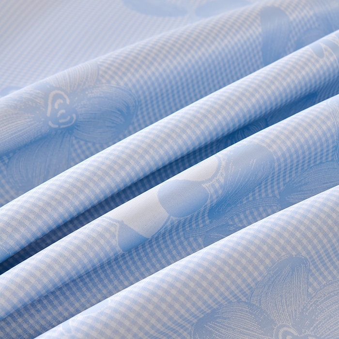 91家纺网 家纺一手货源 找家纺 小牛席业 2026新款胖达凉感提花冰丝席席子凉席 蓝色