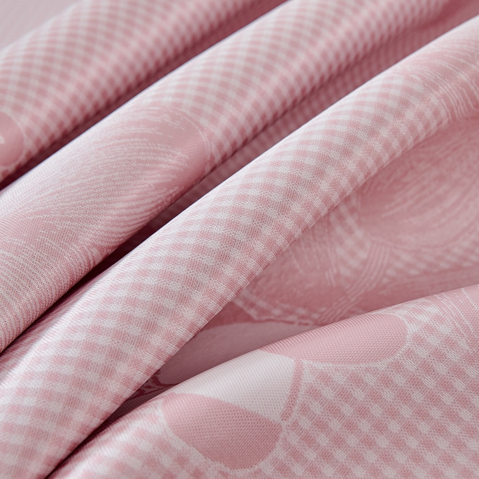 91家纺网 家纺一手货源 找家纺 小牛席业 2026新款胖达凉感提花冰丝席席子凉席 粉色