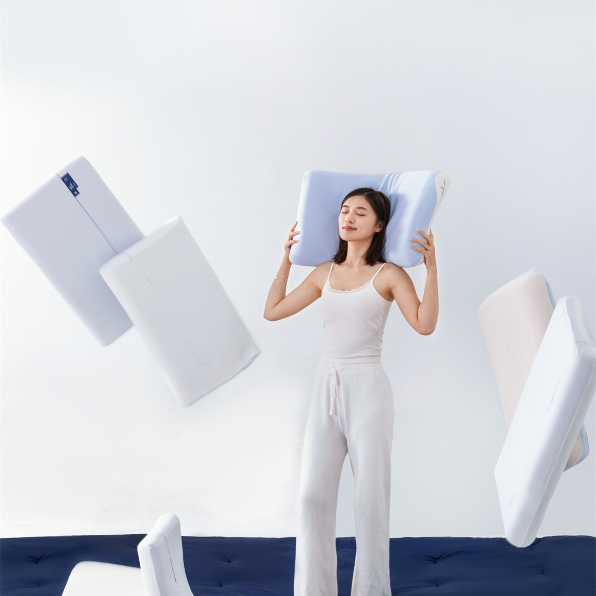 91家纺网 家纺一手货源 找家纺 （总）熙朵梦家纺 【某朵同款Pro深睡枕】2026新款零压力慢回弹护颈枕头 双拼记忆枕 枕芯【单芯-双芯-三芯】主图二