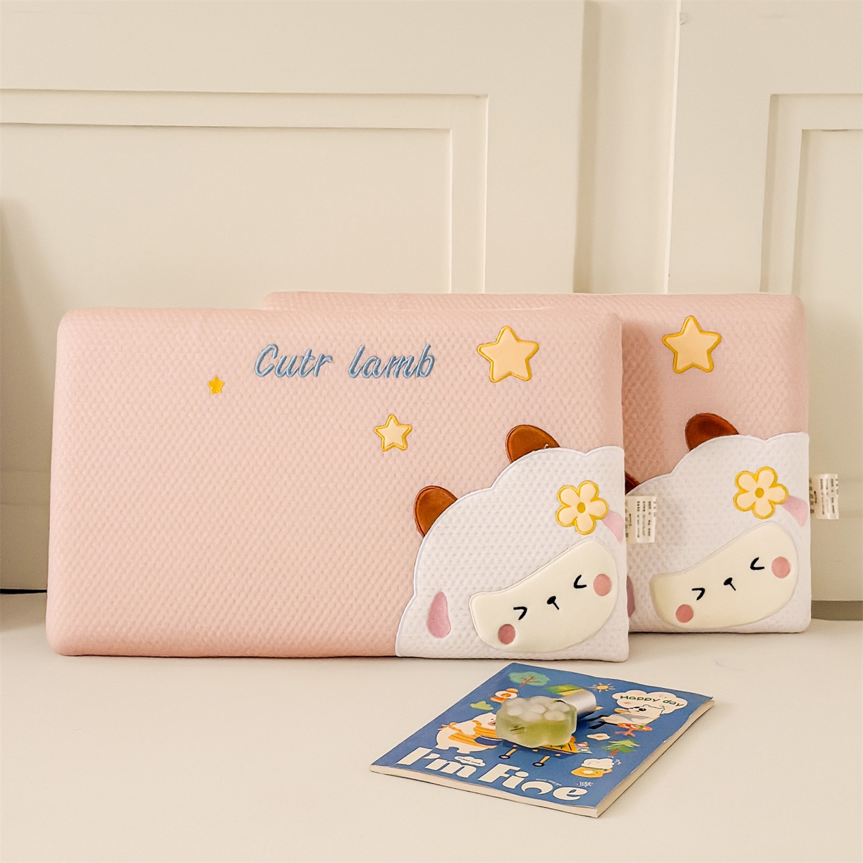 91家纺网 家纺一手货源 找家纺 麦肯锡 2026新款小绵羊卡通面包记忆枕枕头枕芯 小绵羊-粉色