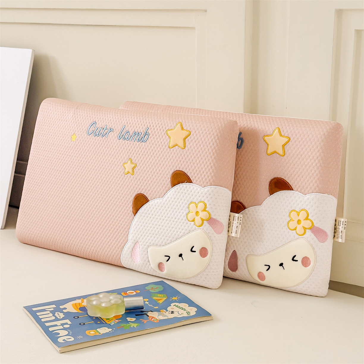 91家纺网 家纺一手货源 找家纺 麦肯锡 2026新款小绵羊卡通面包记忆枕枕头枕芯 小绵羊-粉色