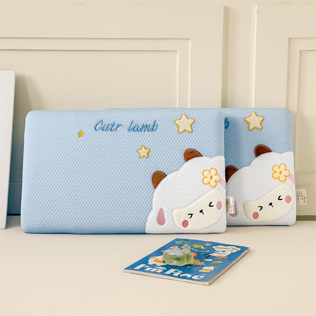 91家纺网 家纺一手货源 找家纺 麦肯锡 2026新款小绵羊卡通面包记忆枕枕头枕芯 小绵羊-蓝色