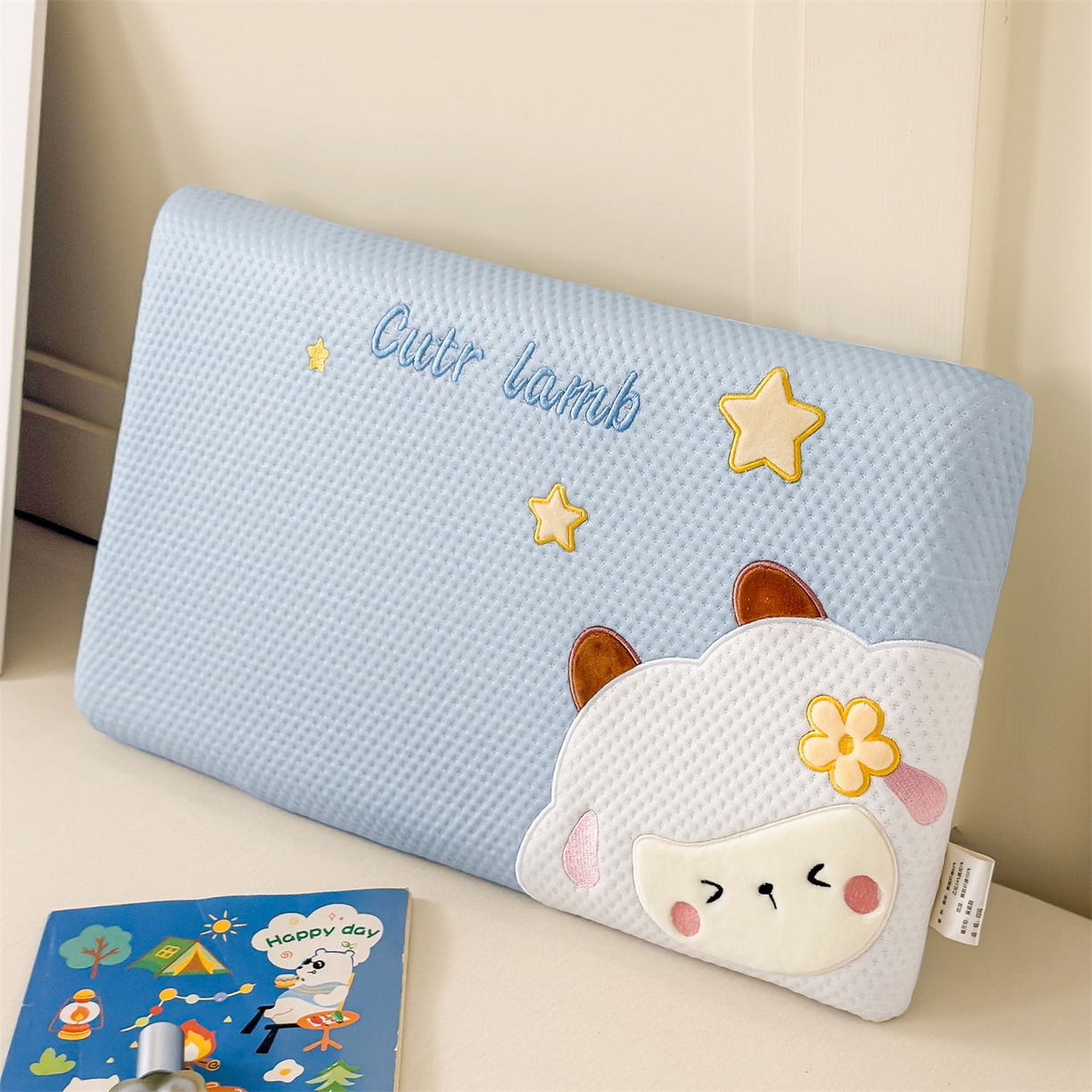 91家纺网 家纺一手货源 找家纺 麦肯锡 2026新款小绵羊卡通面包记忆枕枕头枕芯 小绵羊-蓝色
