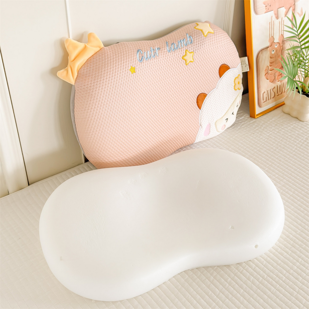 91家纺网 家纺一手货源 找家纺 麦肯锡 2026新款小绵羊卡通记忆枕枕头枕芯 小绵羊-粉色