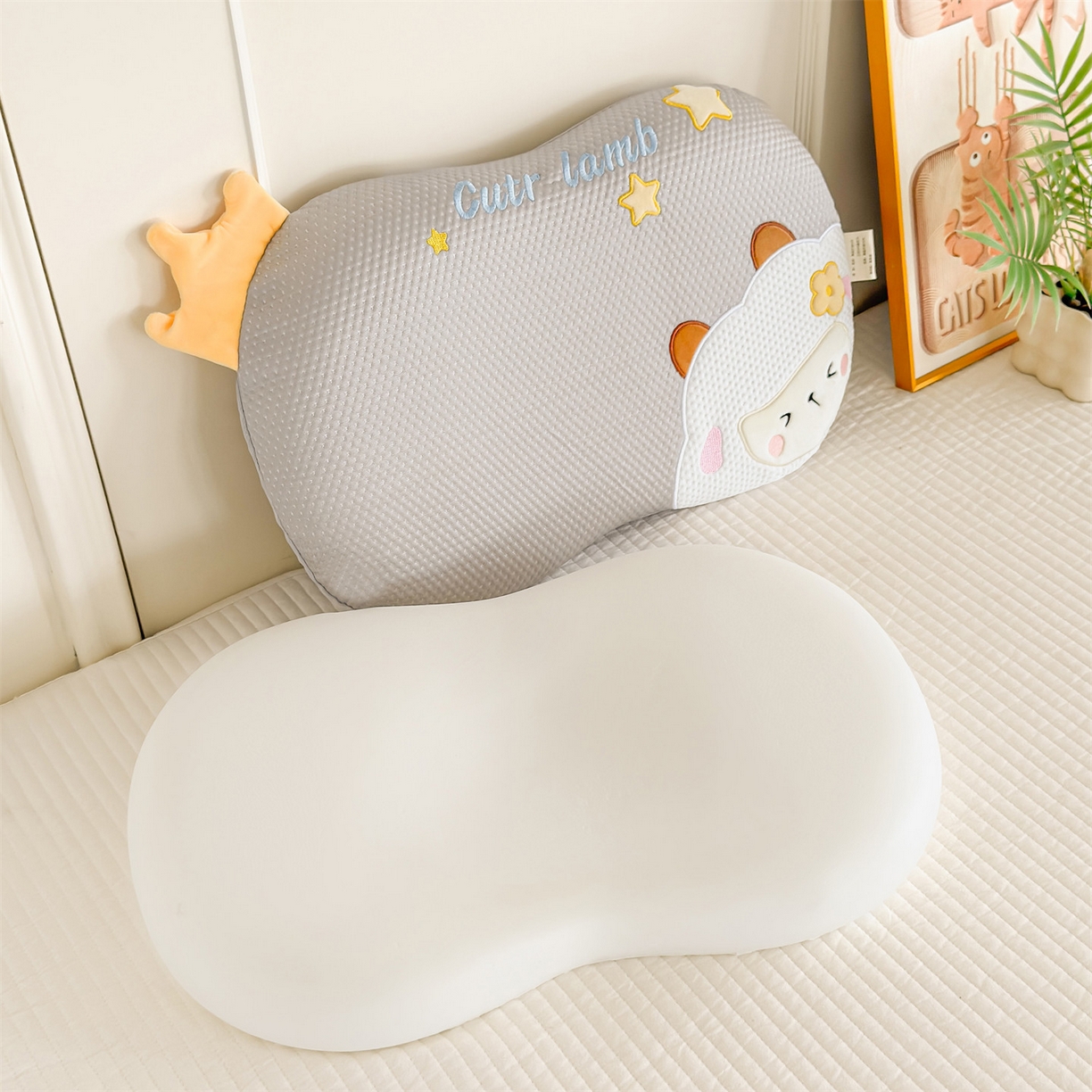 91家纺网 家纺一手货源 找家纺 麦肯锡 2026新款小绵羊卡通记忆枕枕头枕芯 小绵羊-灰色