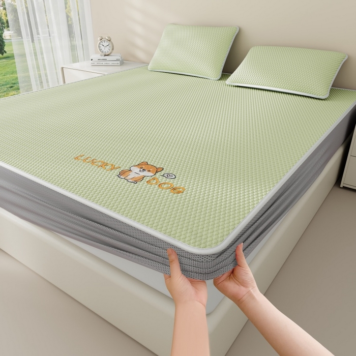 91家纺网 家纺一手货源 找家纺 （总）南北家居 2026新款PE冰豆豆席-床笠款-床席款凉席三件套