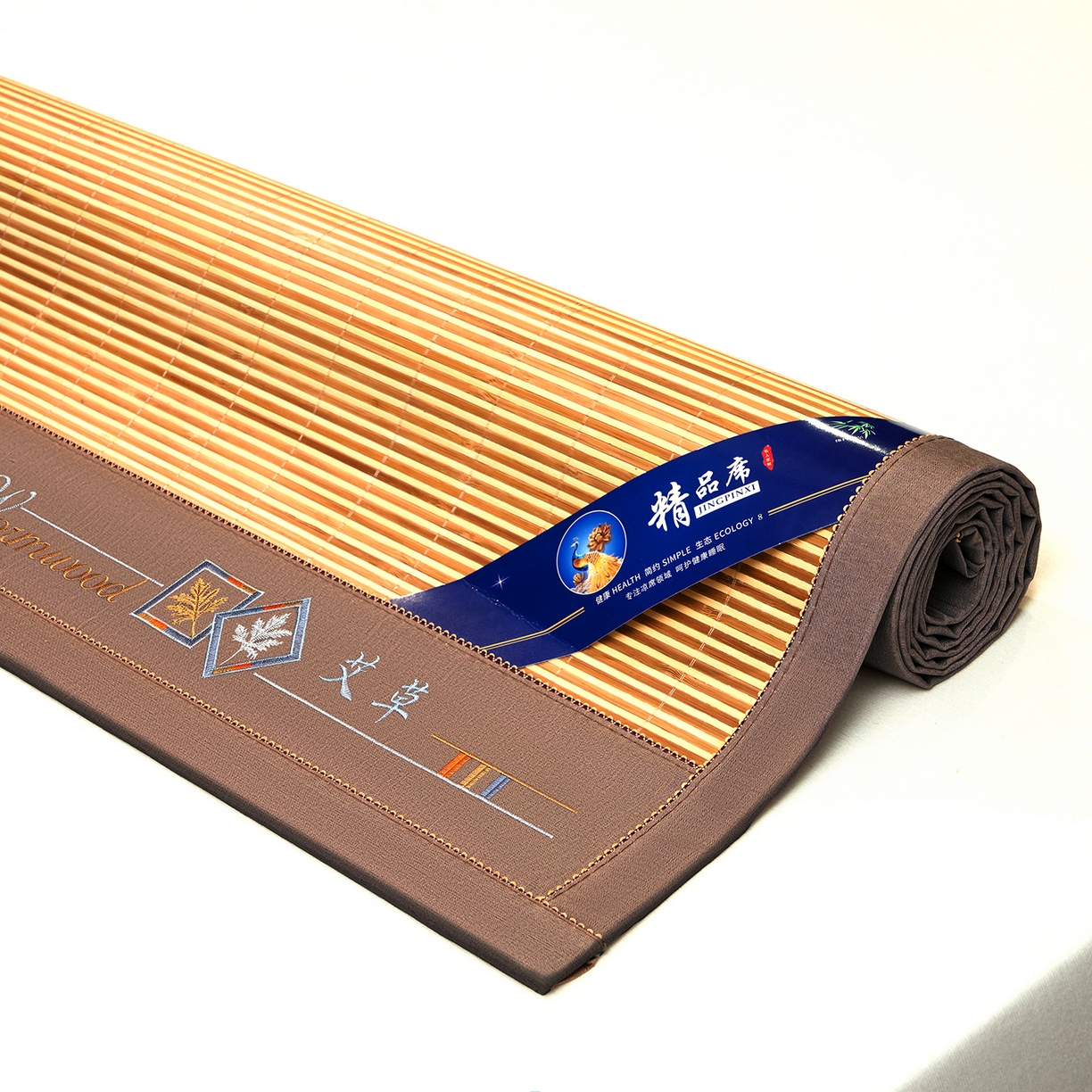 91家纺网 家纺一手货源 找家纺 思雅庭 2026新款艾草宽边绣花驱蚊席拍图二 清凉艾草