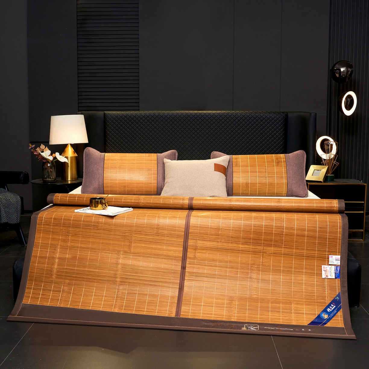 91家纺网 家纺一手货源 找家纺 思雅庭 2026新款艾草宽边绣花驱蚊席拍图二 艾草养生席