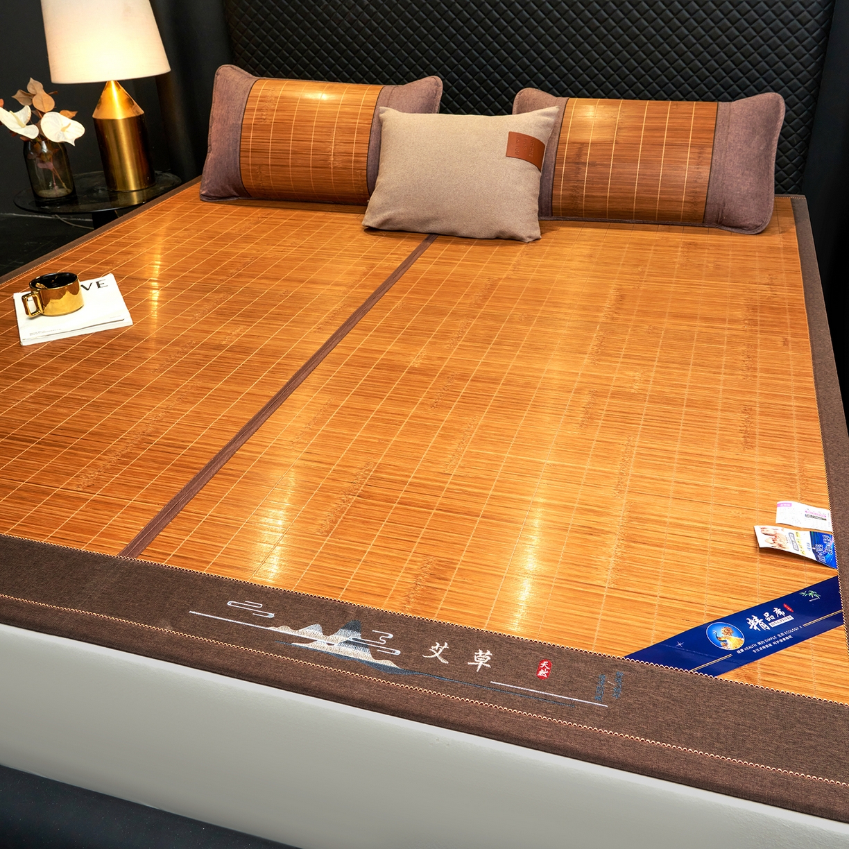 思雅庭 2026新款艾草宽边绣花驱蚊席拍图二 富士山艾草