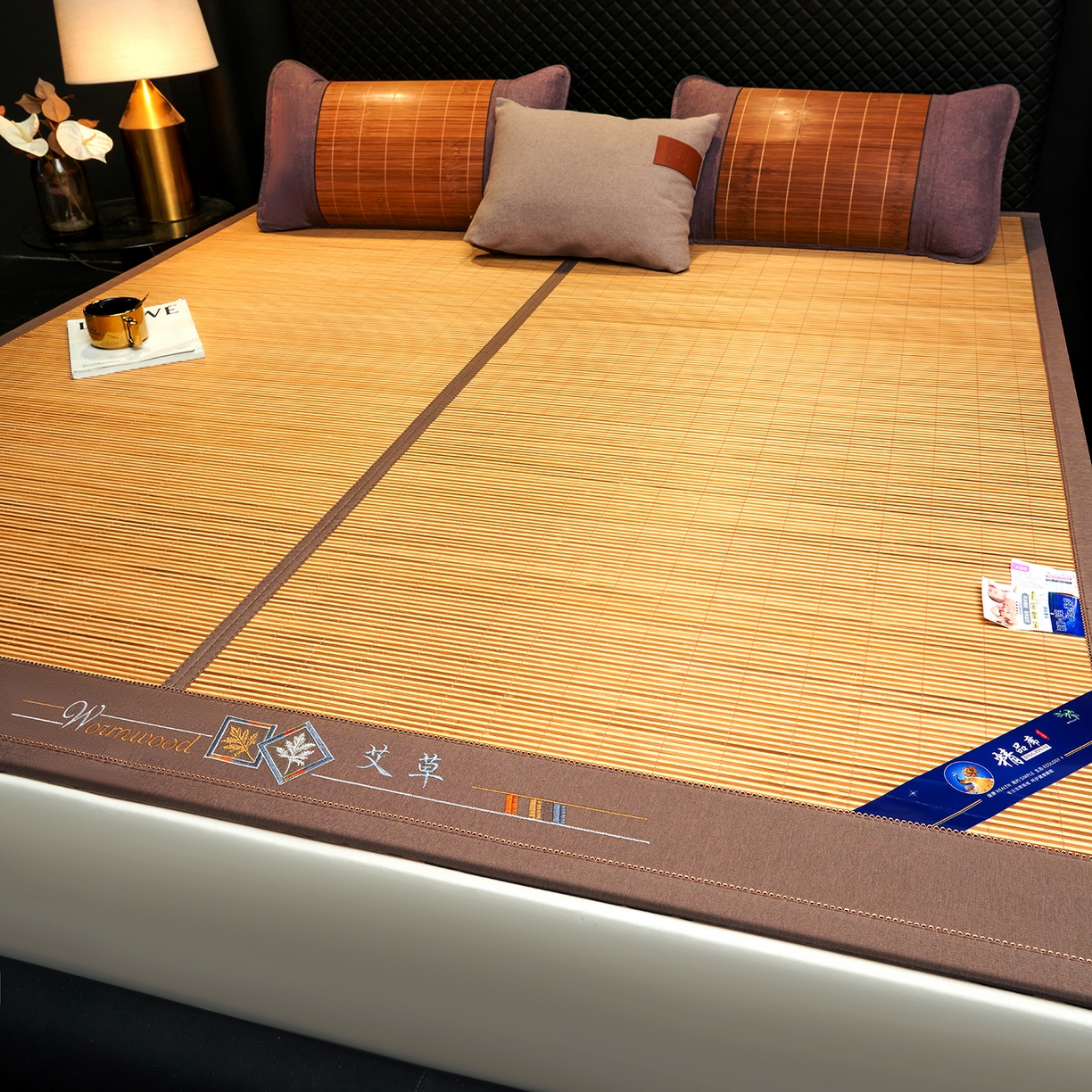 思雅庭 2026新款艾草宽边绣花驱蚊席拍图二 清凉艾草