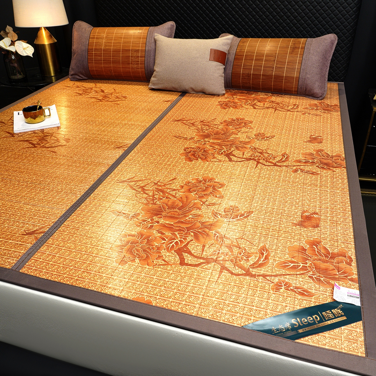 91家纺网 家纺一手货源 找家纺 （总）思雅庭 2026新款艾草宽边绣花驱蚊席拍图二