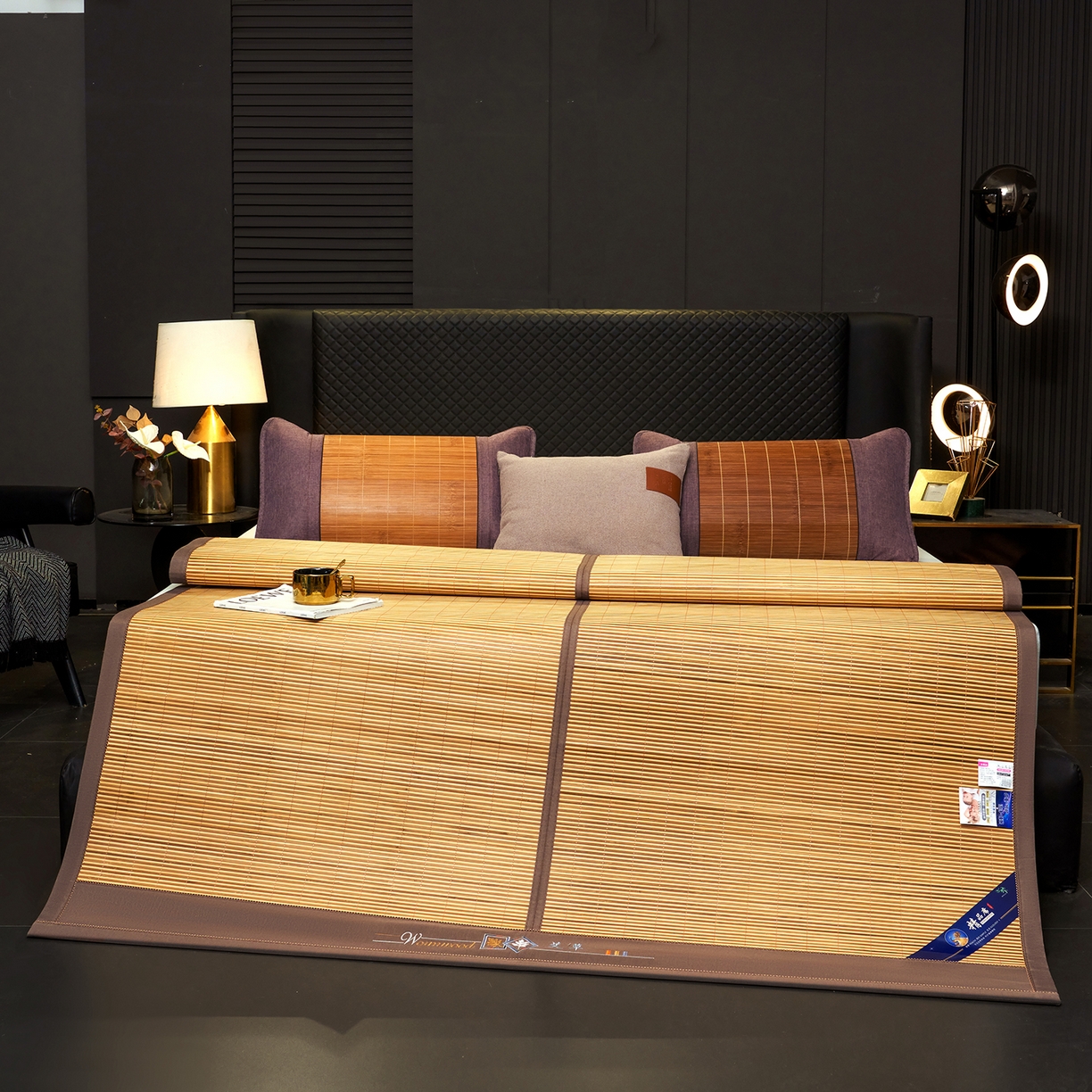 91家纺网 家纺一手货源 找家纺 思雅庭 2026新款艾草宽边绣花驱蚊席拍图二 清凉艾草