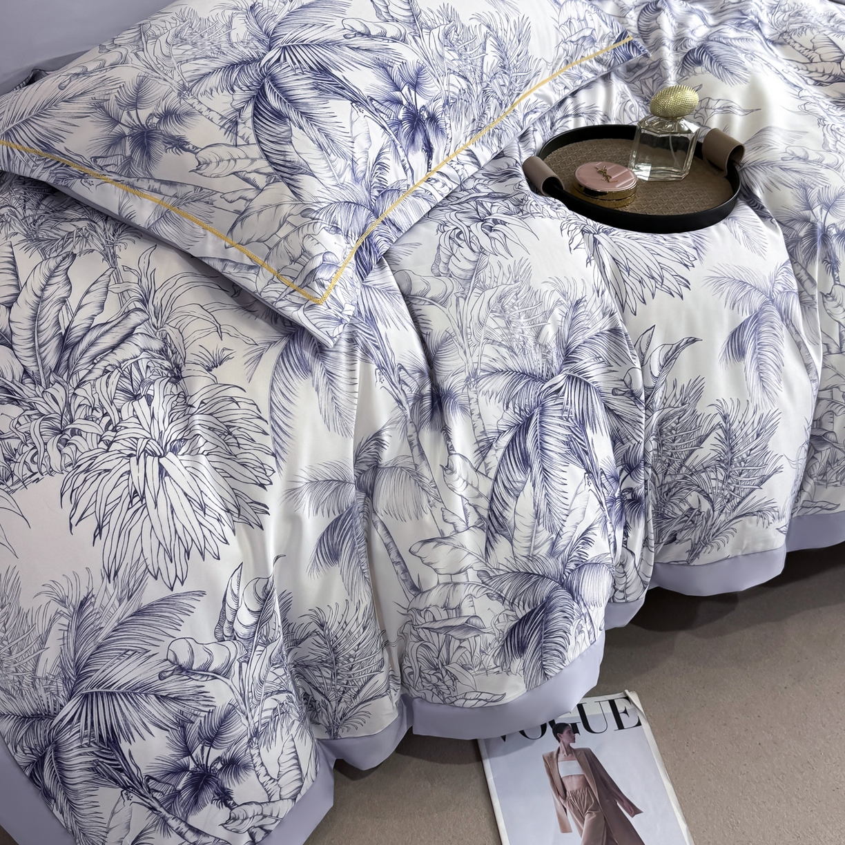 91家纺网 家纺一手货源 找家纺 （总）花伞家居 2026新款花水洗真丝四件套含买家秀