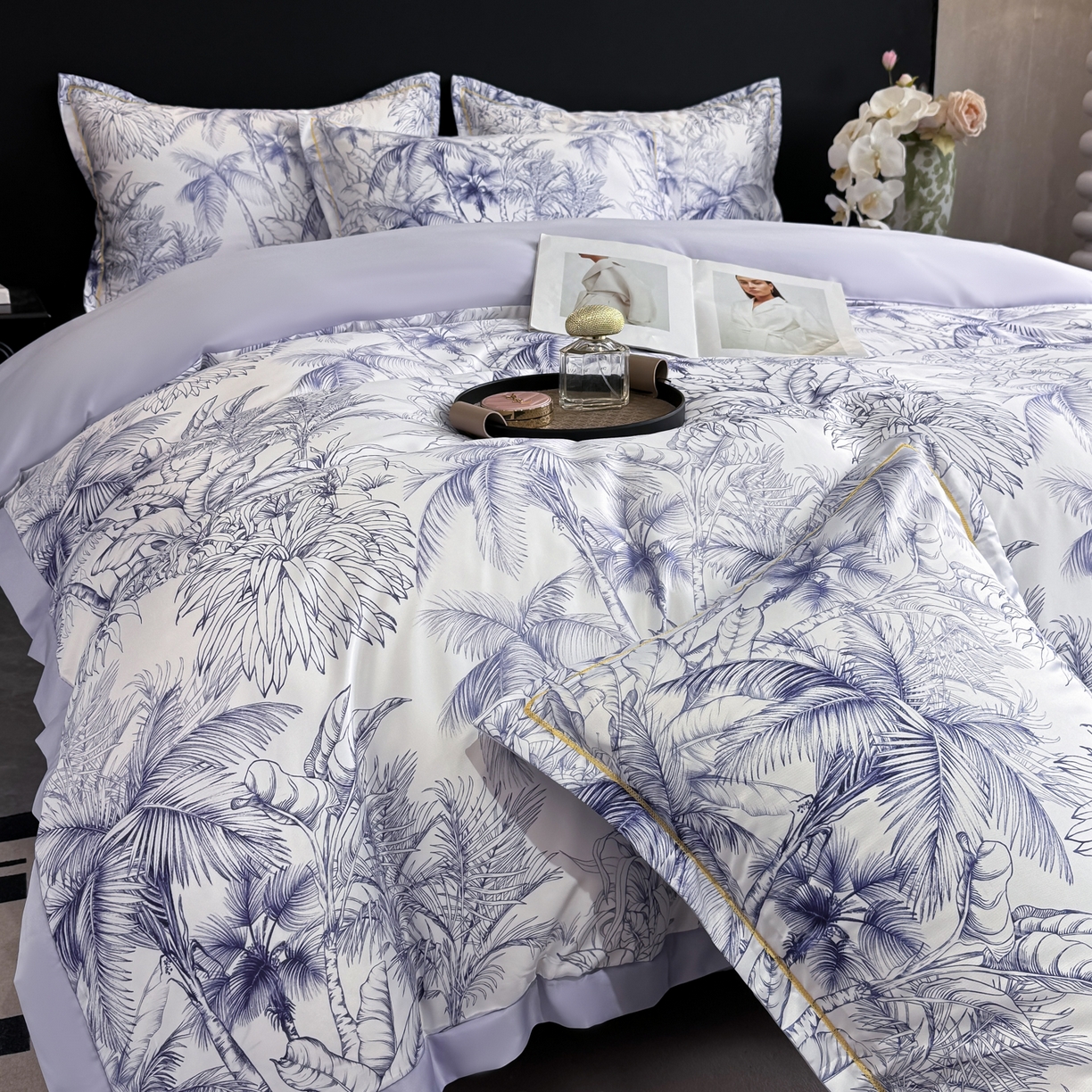 91家纺网 家纺一手货源 找家纺 （总）花伞家居 2026新款花水洗真丝四件套含买家秀