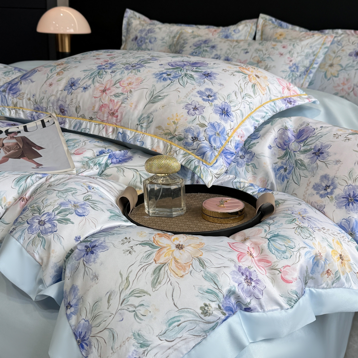 91家纺网 家纺一手货源 找家纺 （总）花伞家居 2026新款花水洗真丝四件套含买家秀