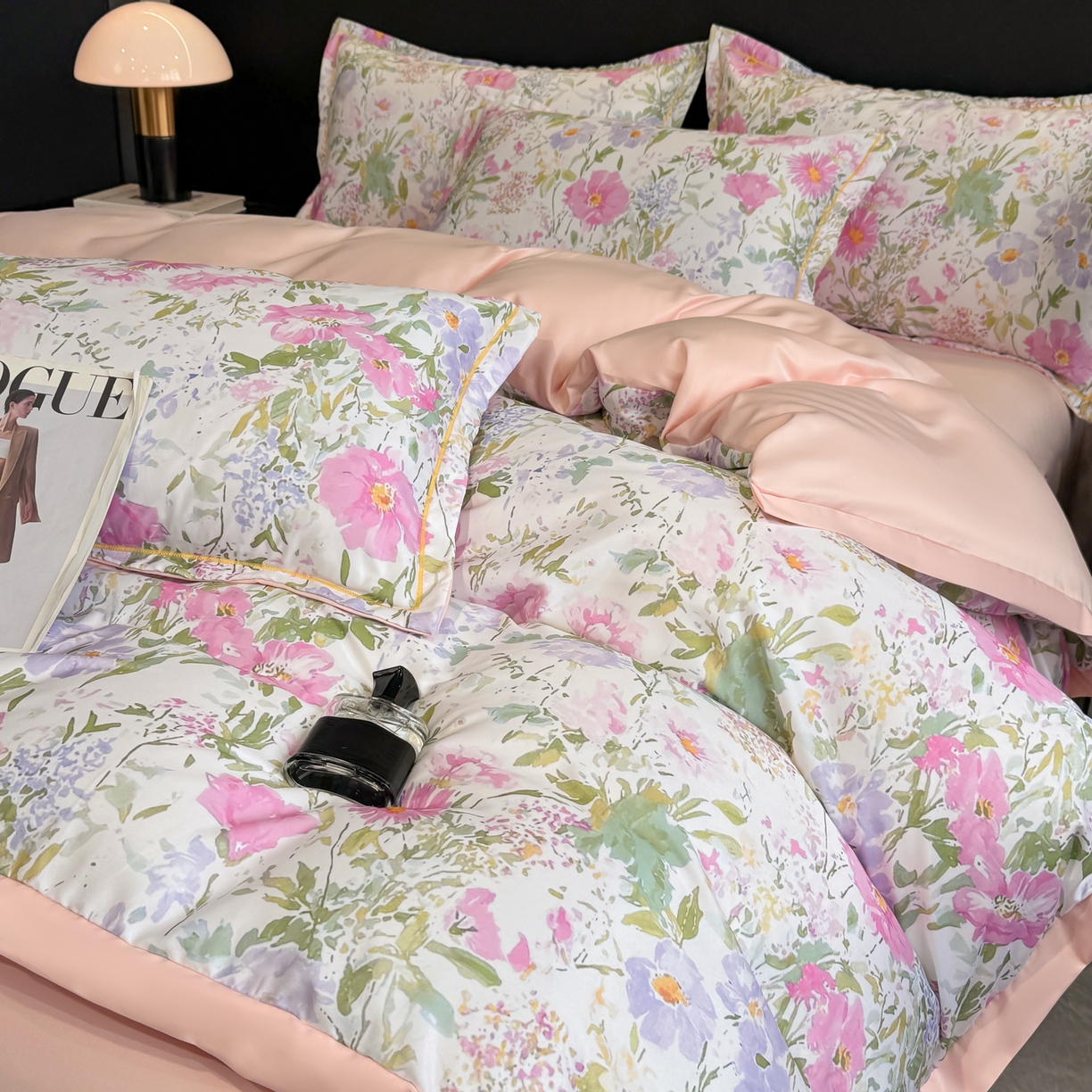 91家纺网 家纺一手货源 找家纺 花伞家居 2026新款花水洗真丝四件套含买家秀 花如锦