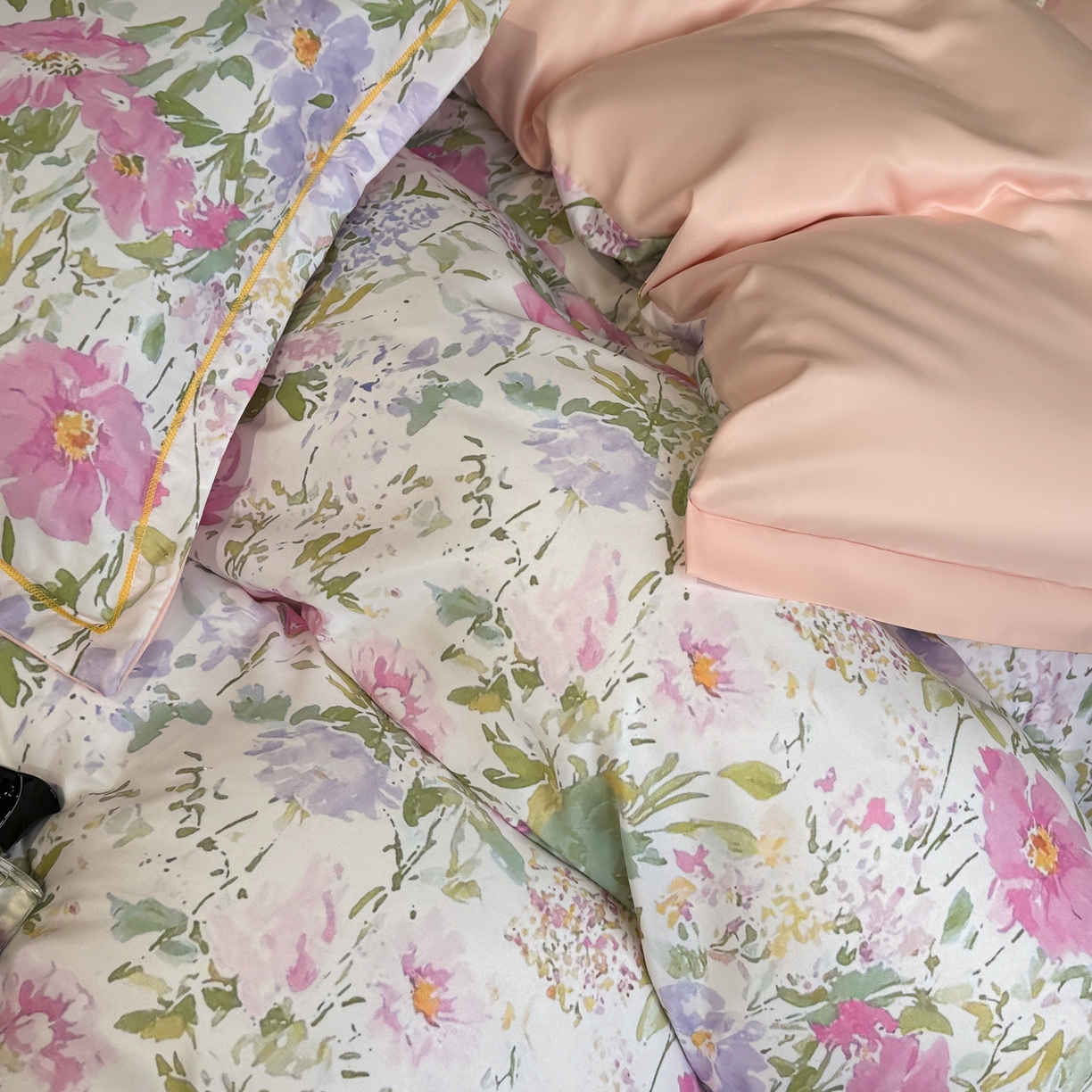 91家纺网 家纺一手货源 找家纺 花伞家居 2026新款花水洗真丝四件套含买家秀 花如锦