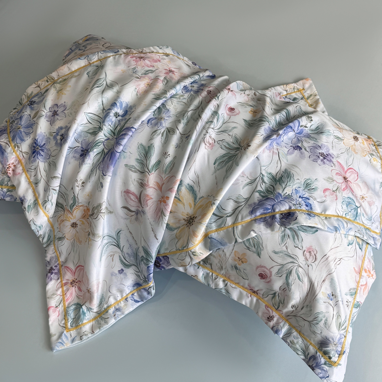 91家纺网 家纺一手货源 找家纺 花伞家居 2026新款花水洗真丝四件套含买家秀 迟日催化