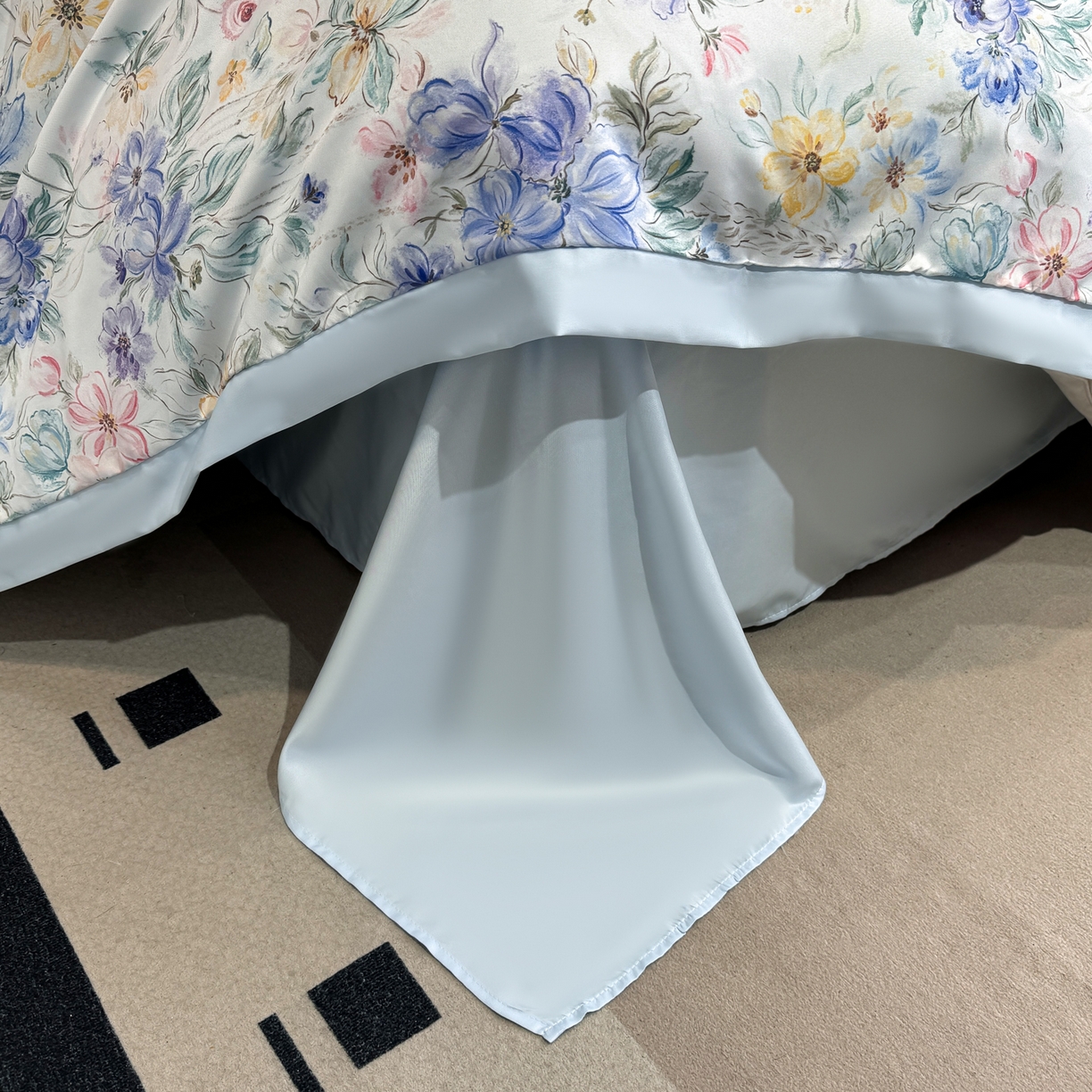 91家纺网 家纺一手货源 找家纺 花伞家居 2026新款花水洗真丝四件套含买家秀 迟日催化