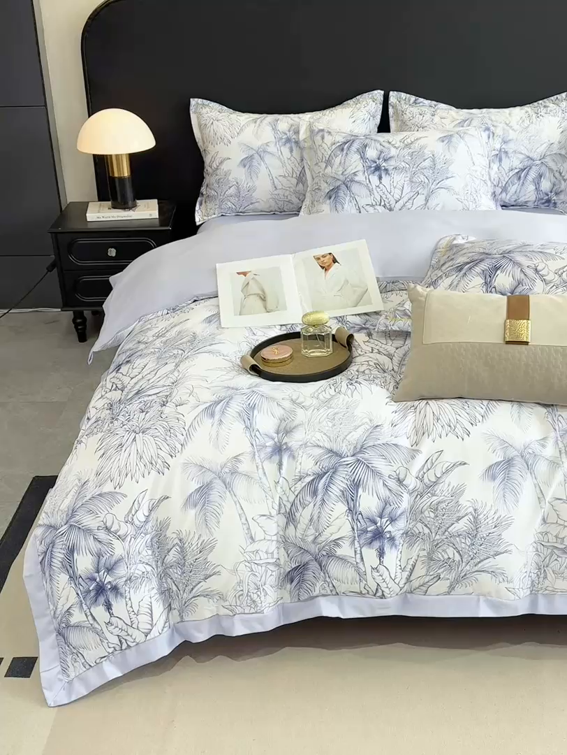 91家纺网 家纺一手货源 找家纺 （总）花伞家居 2026新款花水洗真丝四件套含买家秀