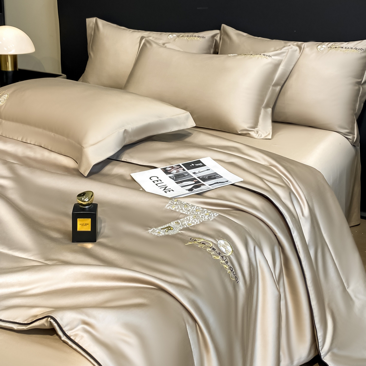 新方向 2026新款刺绣A类20%蚕丝天丝棉夏被夏凉被空调被四件套-科迪 科迪-香槟