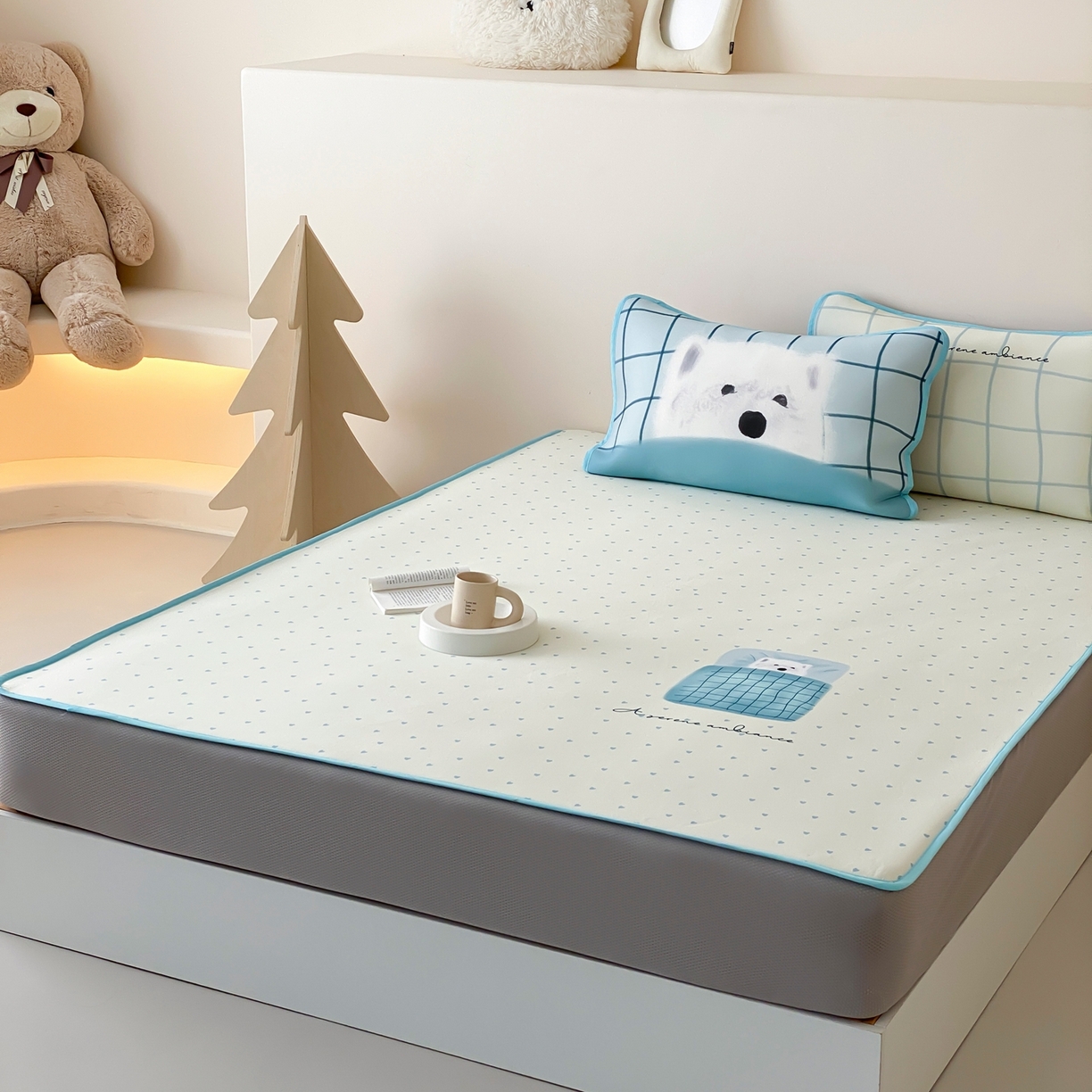 91家纺网 家纺一手货源 找家纺 桃喜 2026新款数码印花冰纤维牛奶丝凉席 睡觉小狗