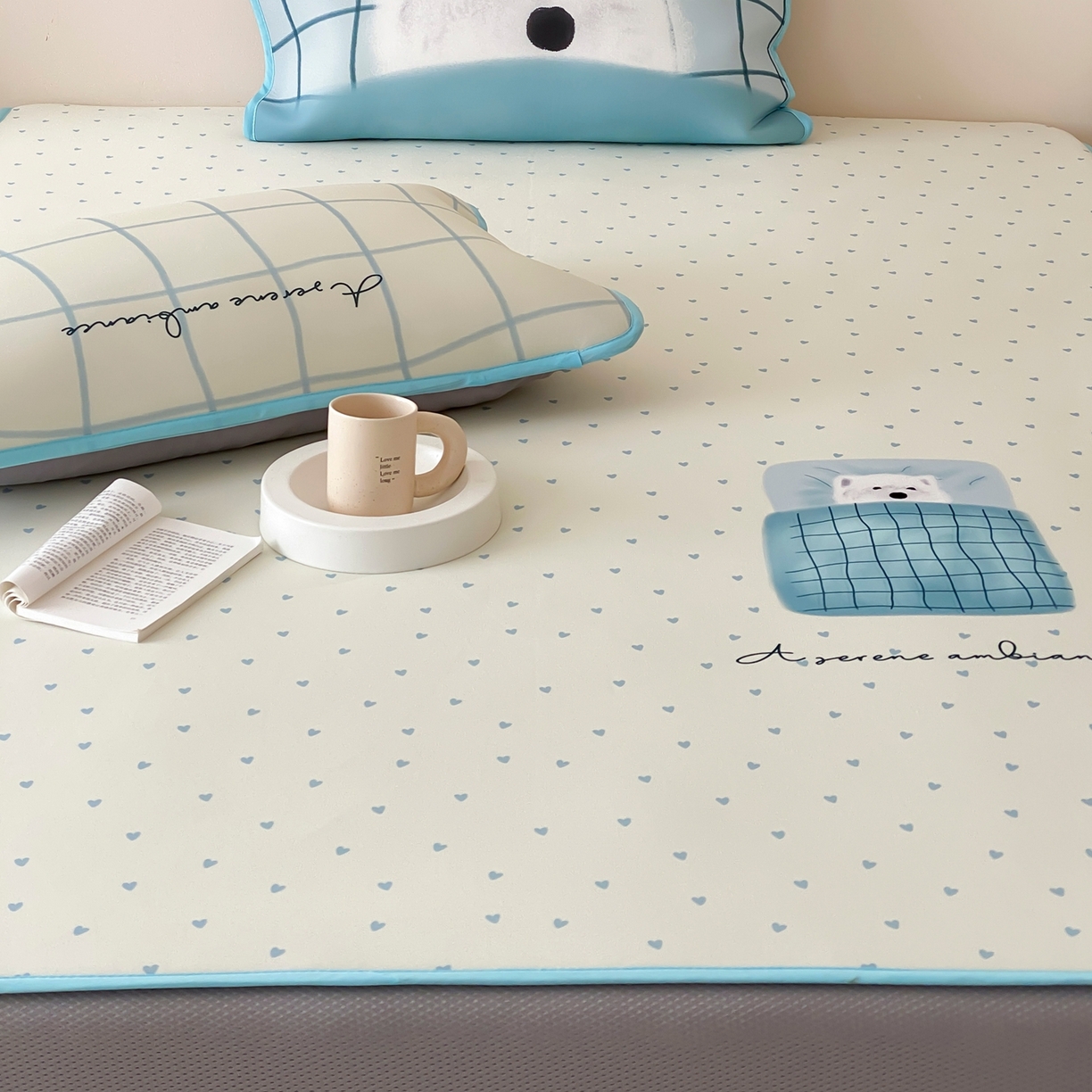 91家纺网 家纺一手货源 找家纺 桃喜 2026新款数码印花冰纤维牛奶丝凉席 睡觉小狗