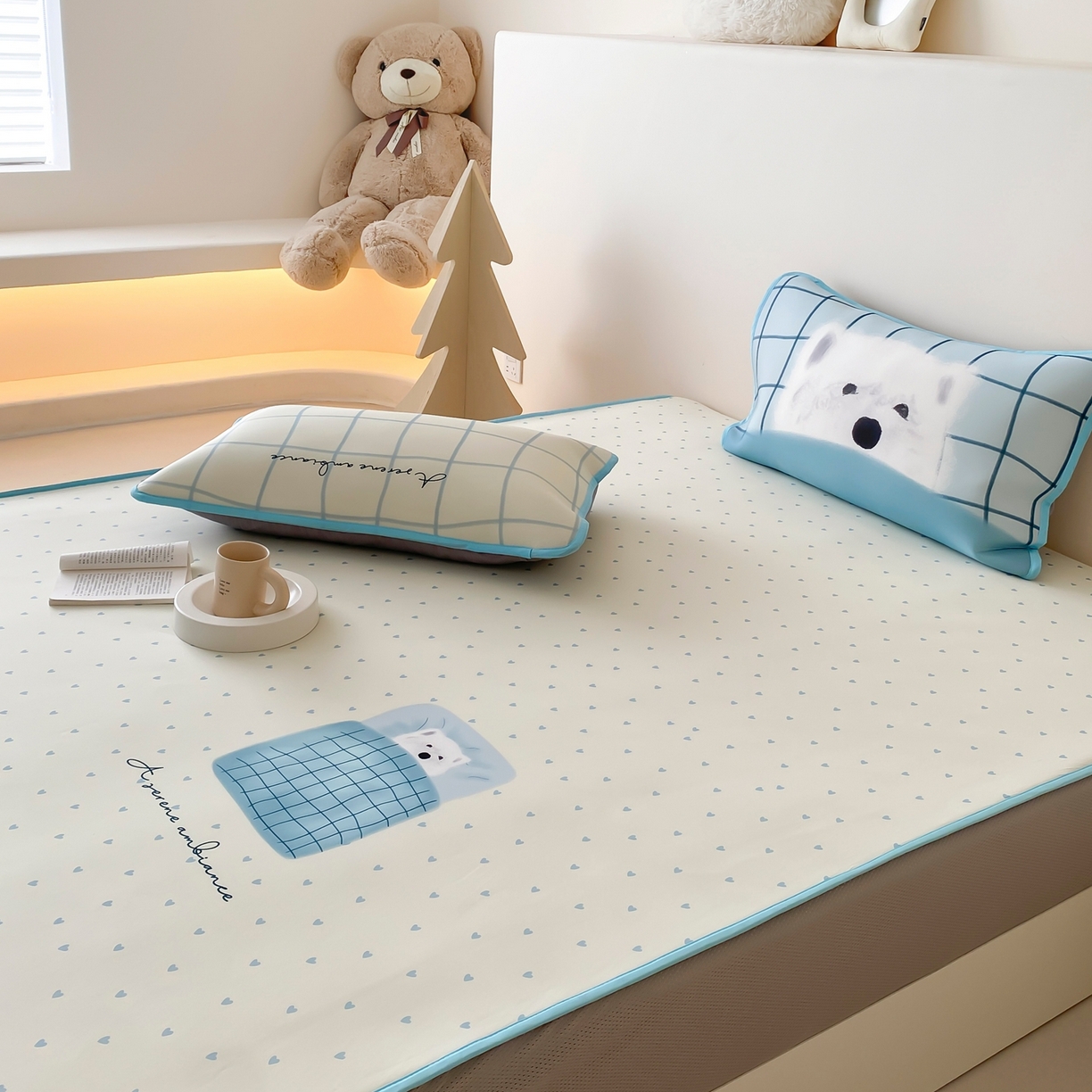 91家纺网 家纺一手货源 找家纺 桃喜 2026新款数码印花冰纤维牛奶丝凉席 睡觉小狗