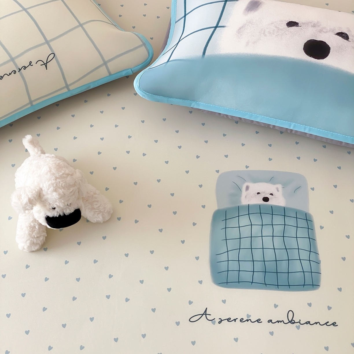 91家纺网 家纺一手货源 找家纺 桃喜 2026新款数码印花冰纤维牛奶丝凉席 睡觉小狗