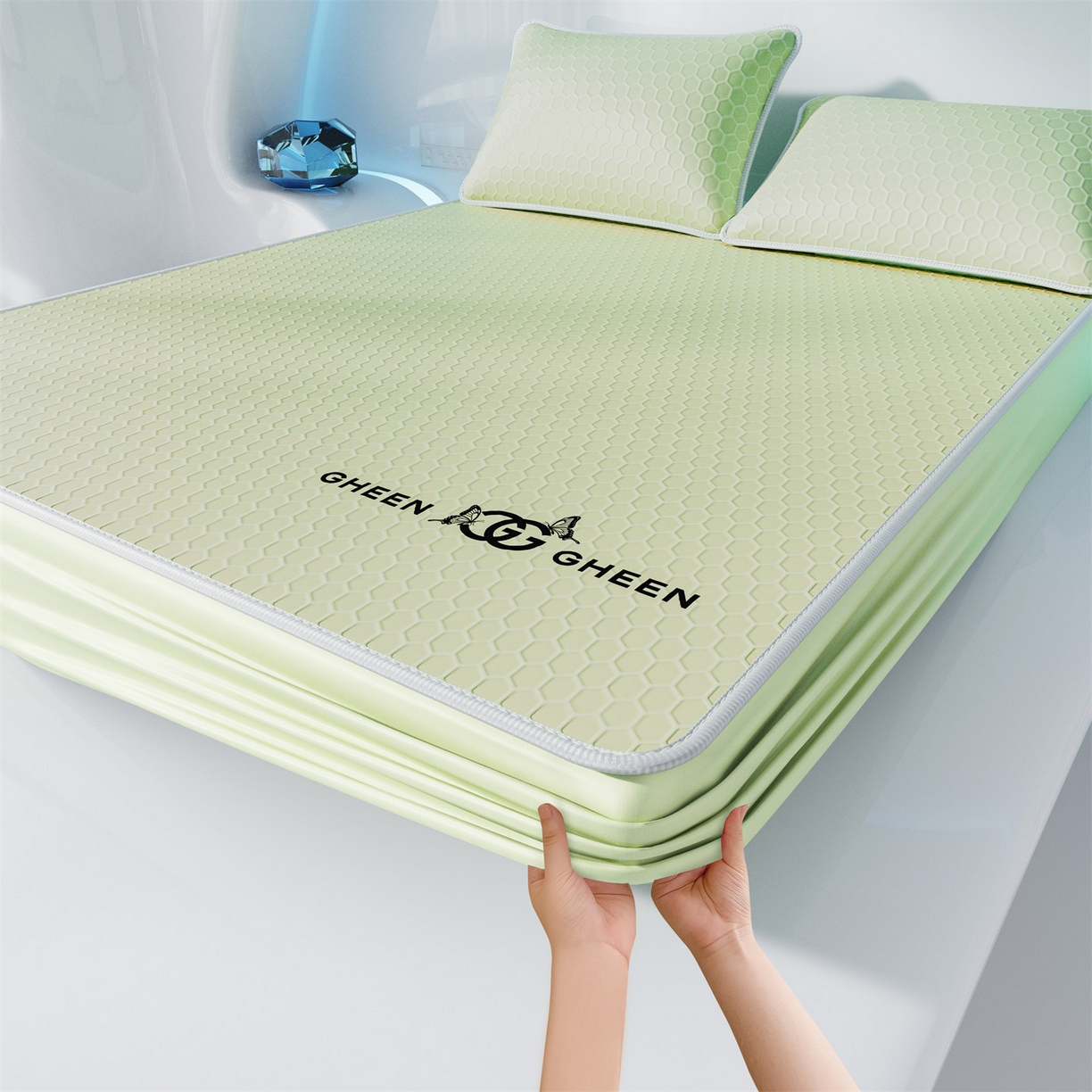 91家纺网 家纺一手货源 找家纺 （总）南北家居 2026新款蜂窝科技凉感席-床笠款