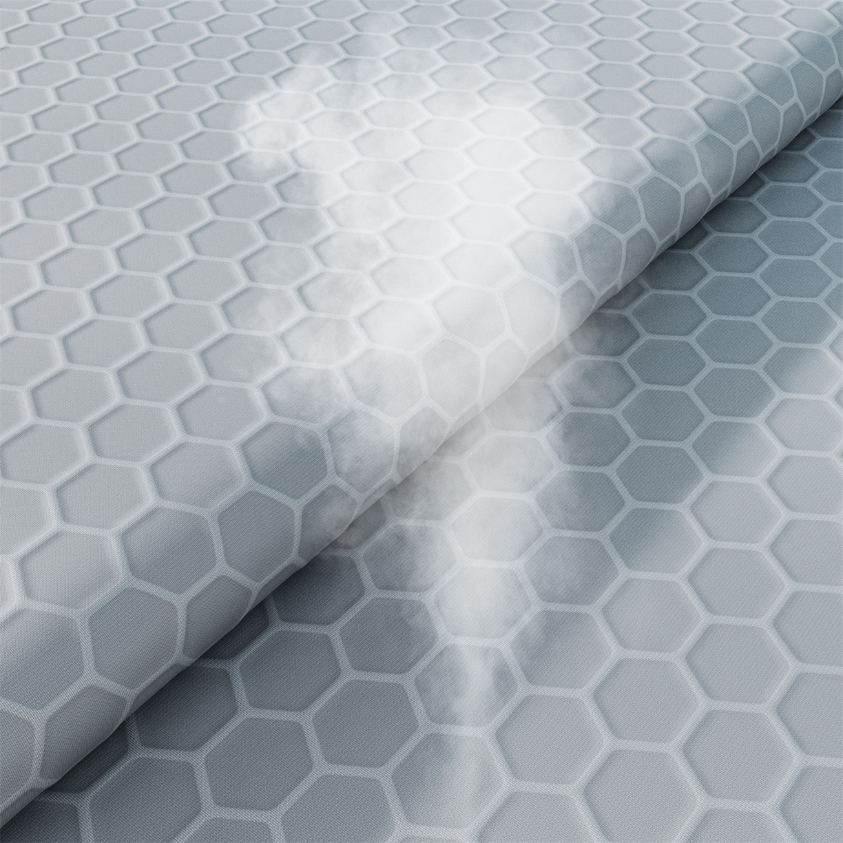 91家纺网 家纺一手货源 找家纺 南北家居 2026新款蜂窝科技凉感席-床笠款 蜂窝款-浅灰床笠款