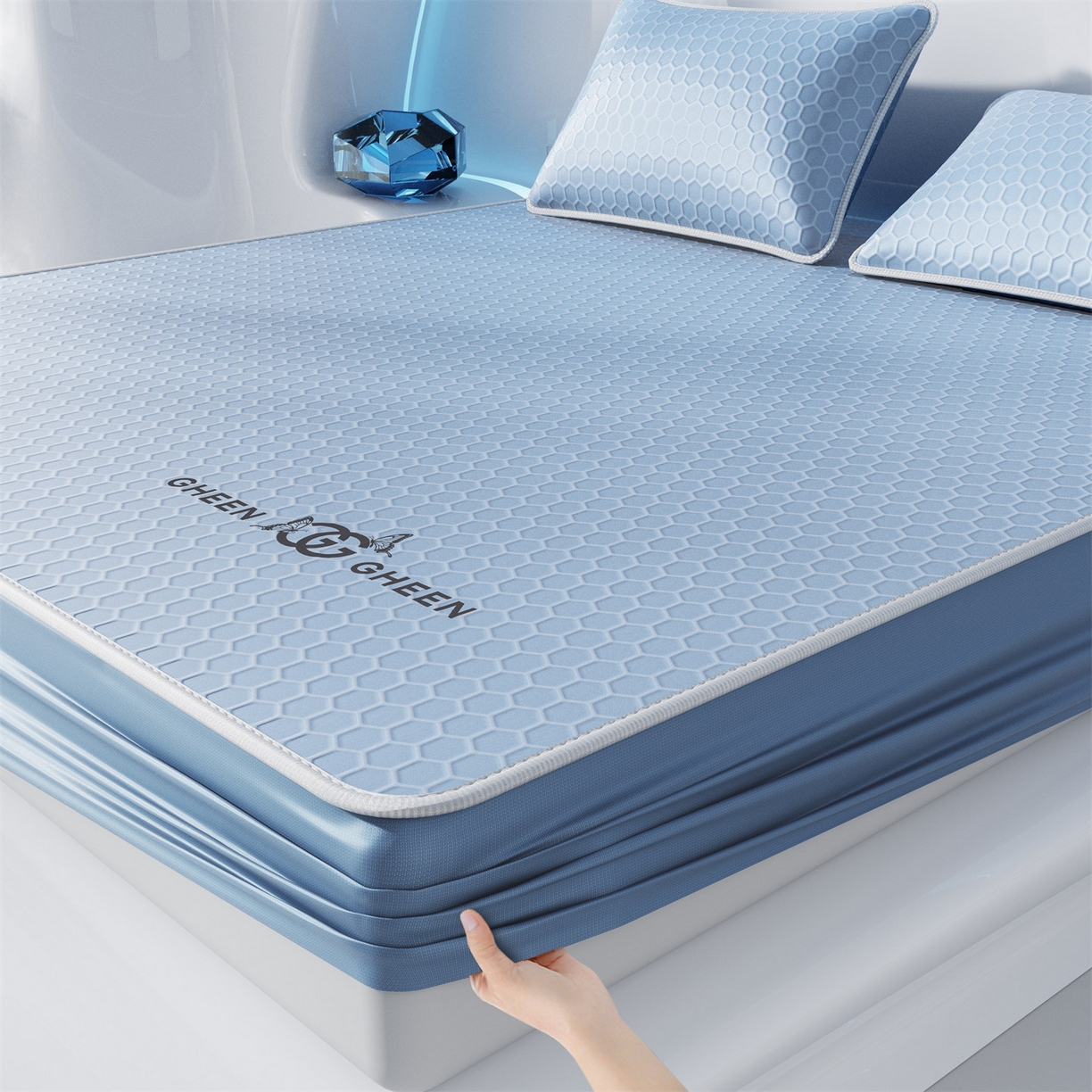 91家纺网 家纺一手货源 找家纺 （总）南北家居 2026新款蜂窝科技凉感席-床笠款