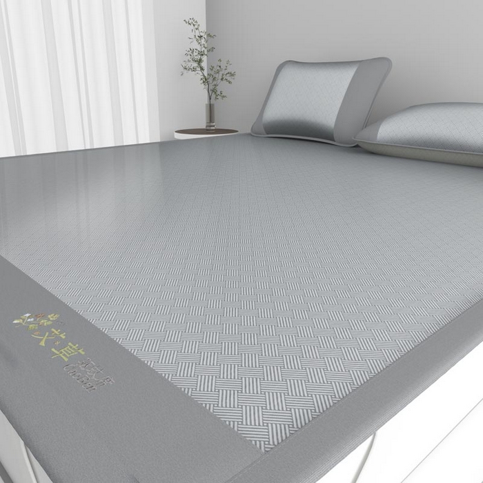 91家纺网 家纺一手货源 找家纺 南北家居 2026新款舒适亲肤凉感艾草驱蚊席凉席-床席款-床笠款 艾草驱蚊席-灰床席款