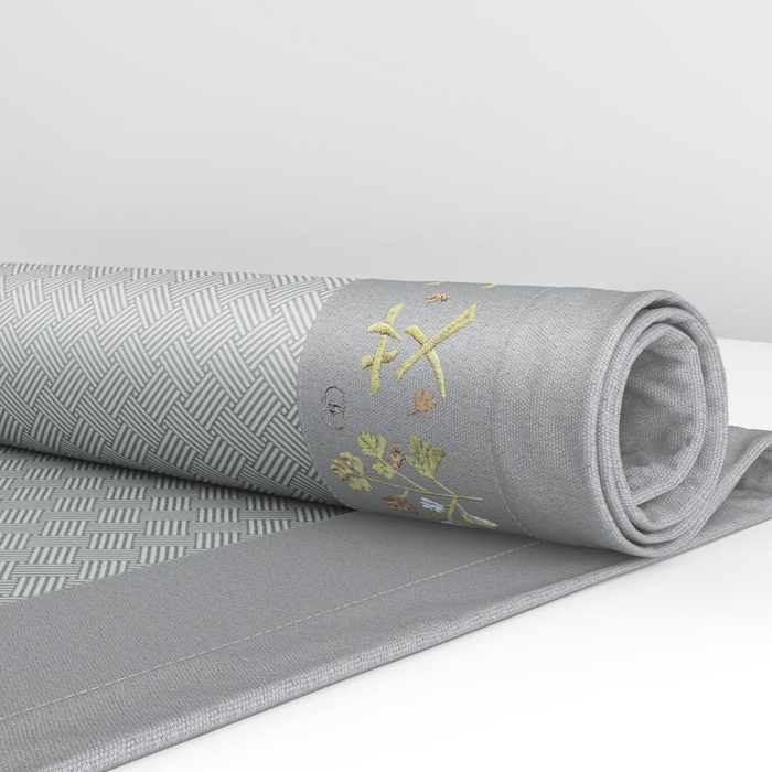 91家纺网 家纺一手货源 找家纺 南北家居 2026新款舒适亲肤凉感艾草驱蚊席凉席-床席款-床笠款 艾草驱蚊席-灰床席款