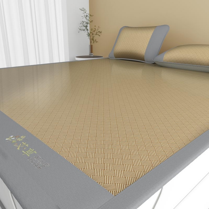 91家纺网 家纺一手货源 找家纺 南北家居 2026新款舒适亲肤凉感艾草驱蚊席凉席-床席款-床笠款 艾草驱蚊席-咖床席款