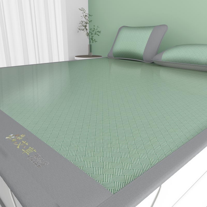 91家纺网 家纺一手货源 找家纺 南北家居 2026新款舒适亲肤凉感艾草驱蚊席凉席-床席款-床笠款 艾草驱蚊席-绿床席款