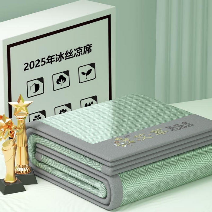 91家纺网 家纺一手货源 找家纺 南北家居 2026新款舒适亲肤凉感艾草驱蚊席凉席-床席款-床笠款 艾草驱蚊席-绿床席款