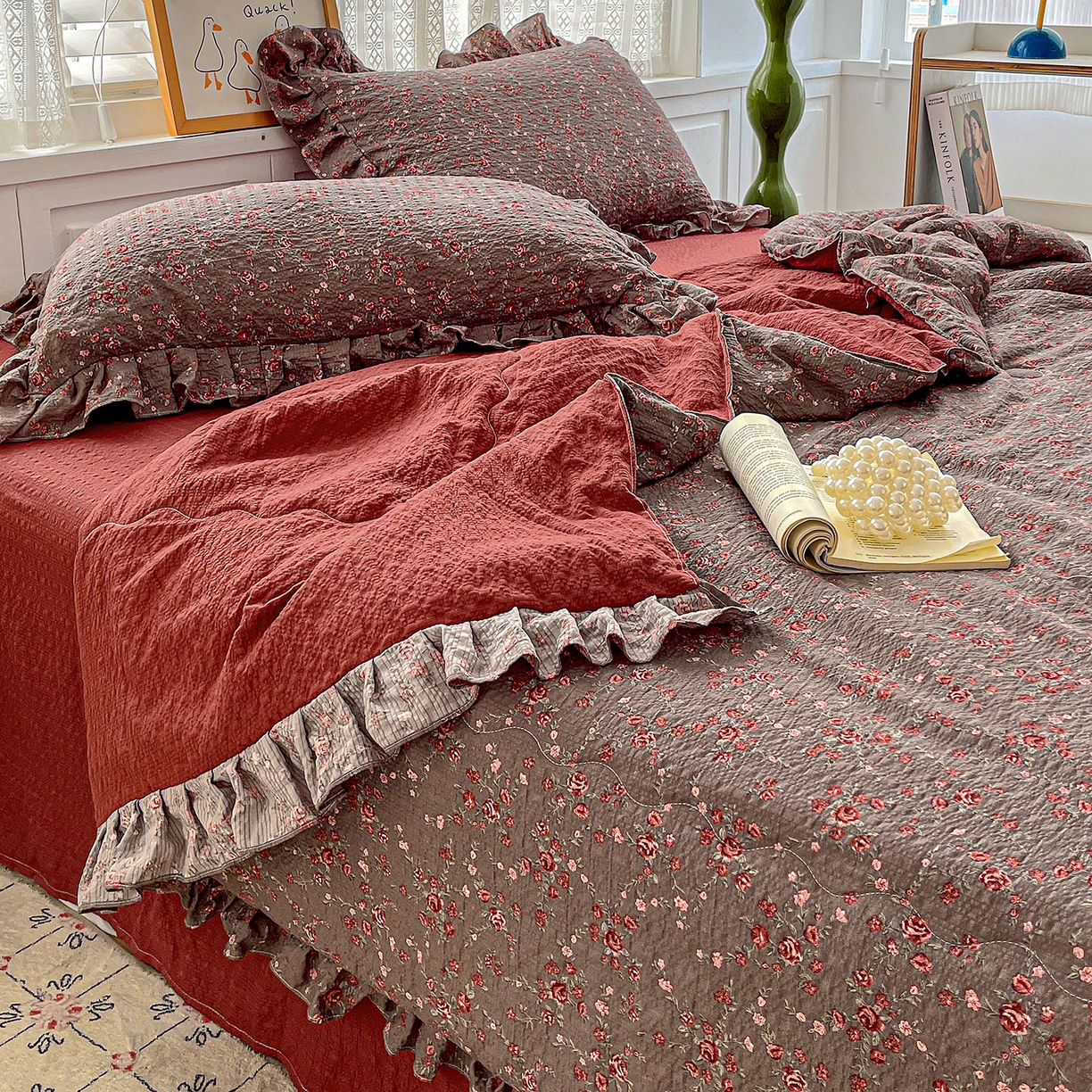 91家纺网 家纺一手货源 找家纺 （总）南北家居 2026新款泡芙棉花边夏被四件套