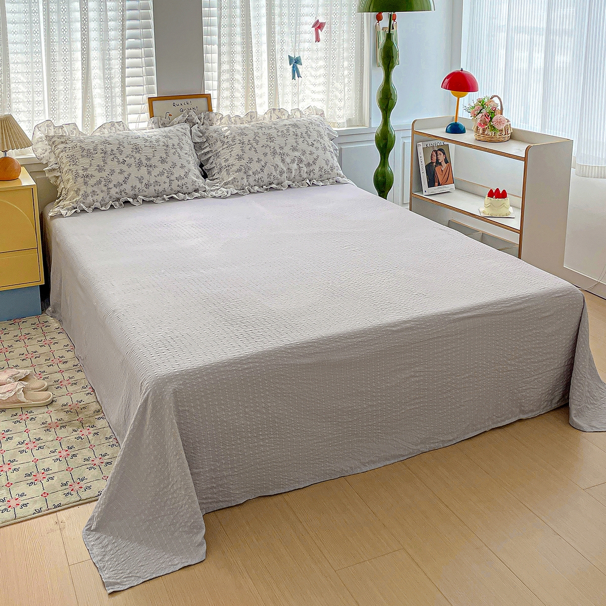 南北家居 2026新款泡芙棉花边夏被四件套 XB蝶迹