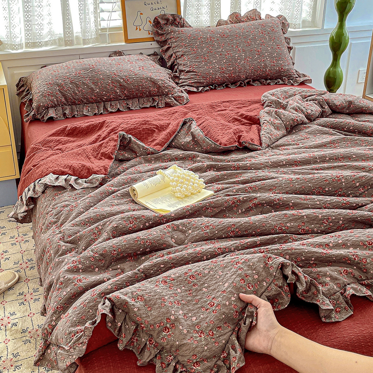 91家纺网 家纺一手货源 找家纺 （总）南北家居 2026新款泡芙棉花边夏被四件套