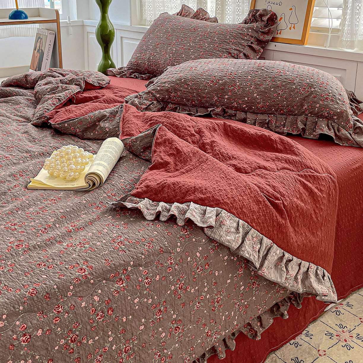 91家纺网 家纺一手货源 找家纺 （总）南北家居 2026新款泡芙棉花边夏被四件套