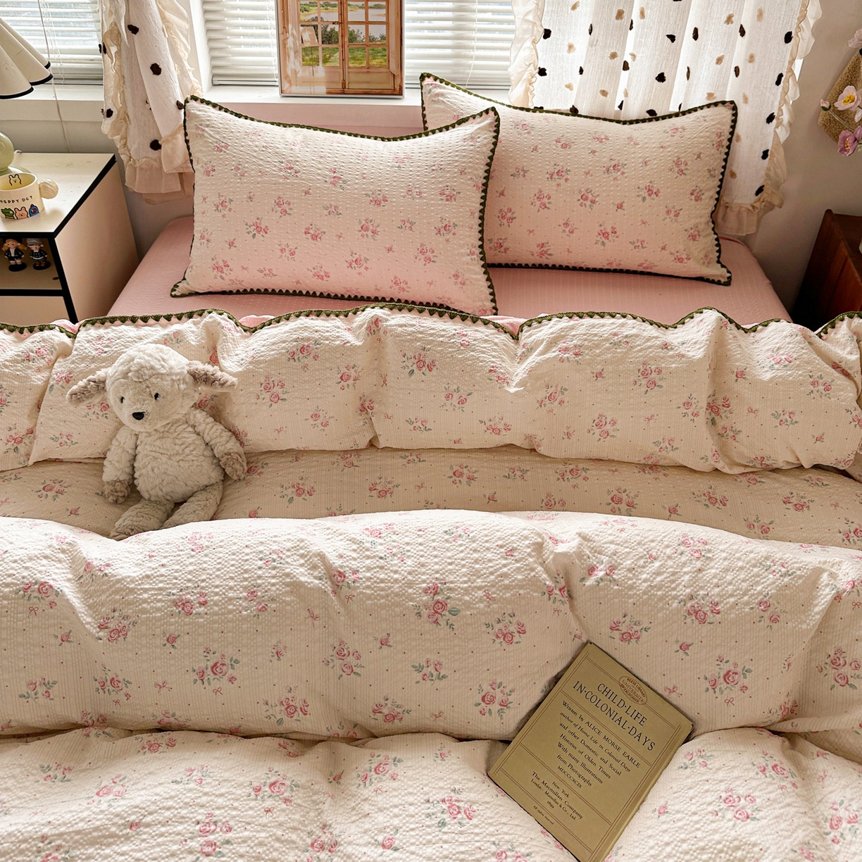 91家纺网 家纺一手货源 找家纺 南北家居 2026新款泡芙被壳针四件套 月光