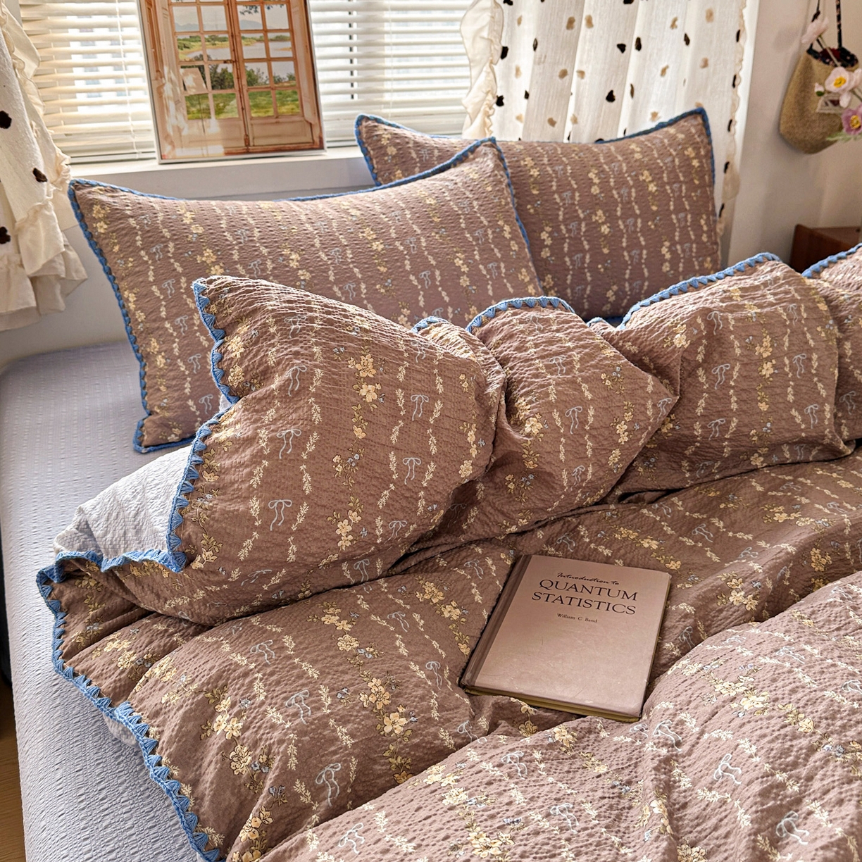 91家纺网 家纺一手货源 找家纺 南北家居 2026新款泡芙被壳针四件套 情人节咖