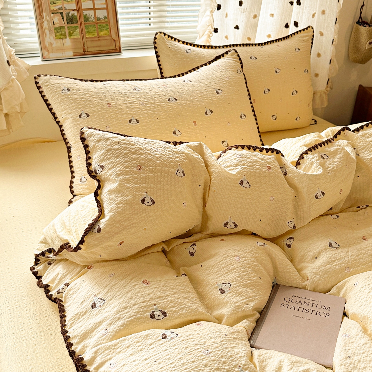 91家纺网 家纺一手货源 找家纺 南北家居 2026新款泡芙被壳针四件套 生日狗